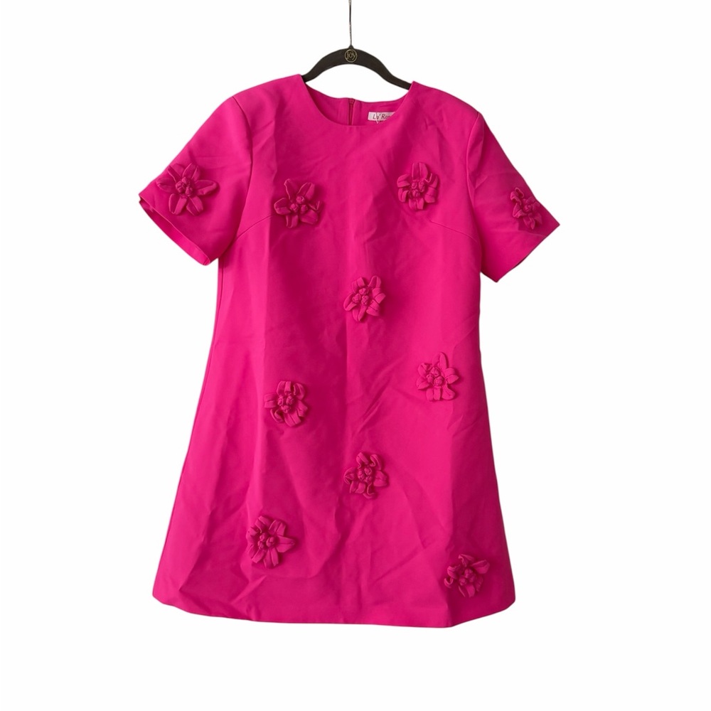 Vibrant Pink Floral Mini Dress